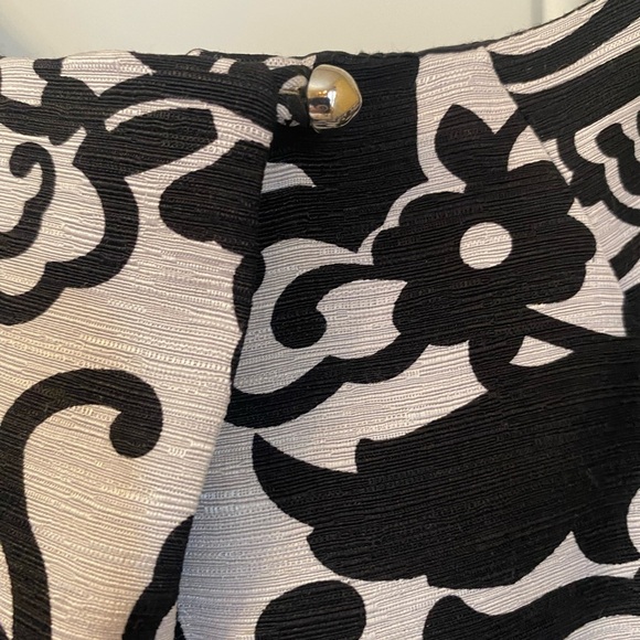 100% Silk Cocktail Dress 8 | Fit & Flare Black & Silver Glam Moment Elegant - Picture 4 of 6